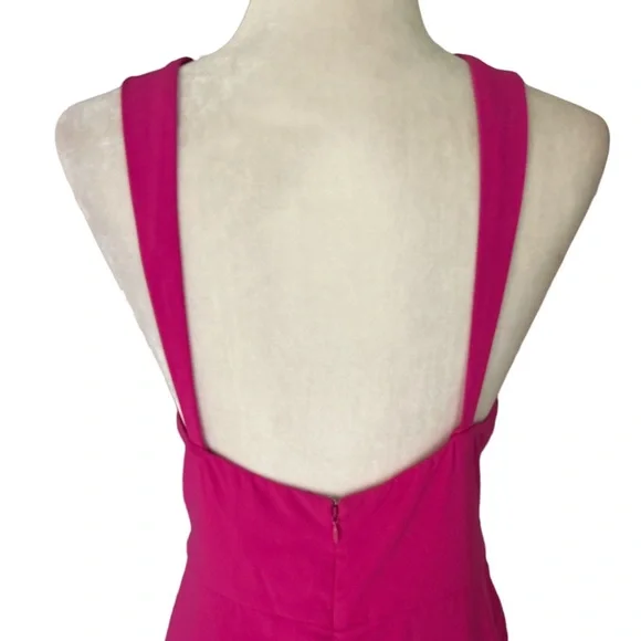 Lovers + Friends Claire Very Berry Pink Asymmetrical Bodycon Midi Maxi Dress - L - Picture 10 of 15